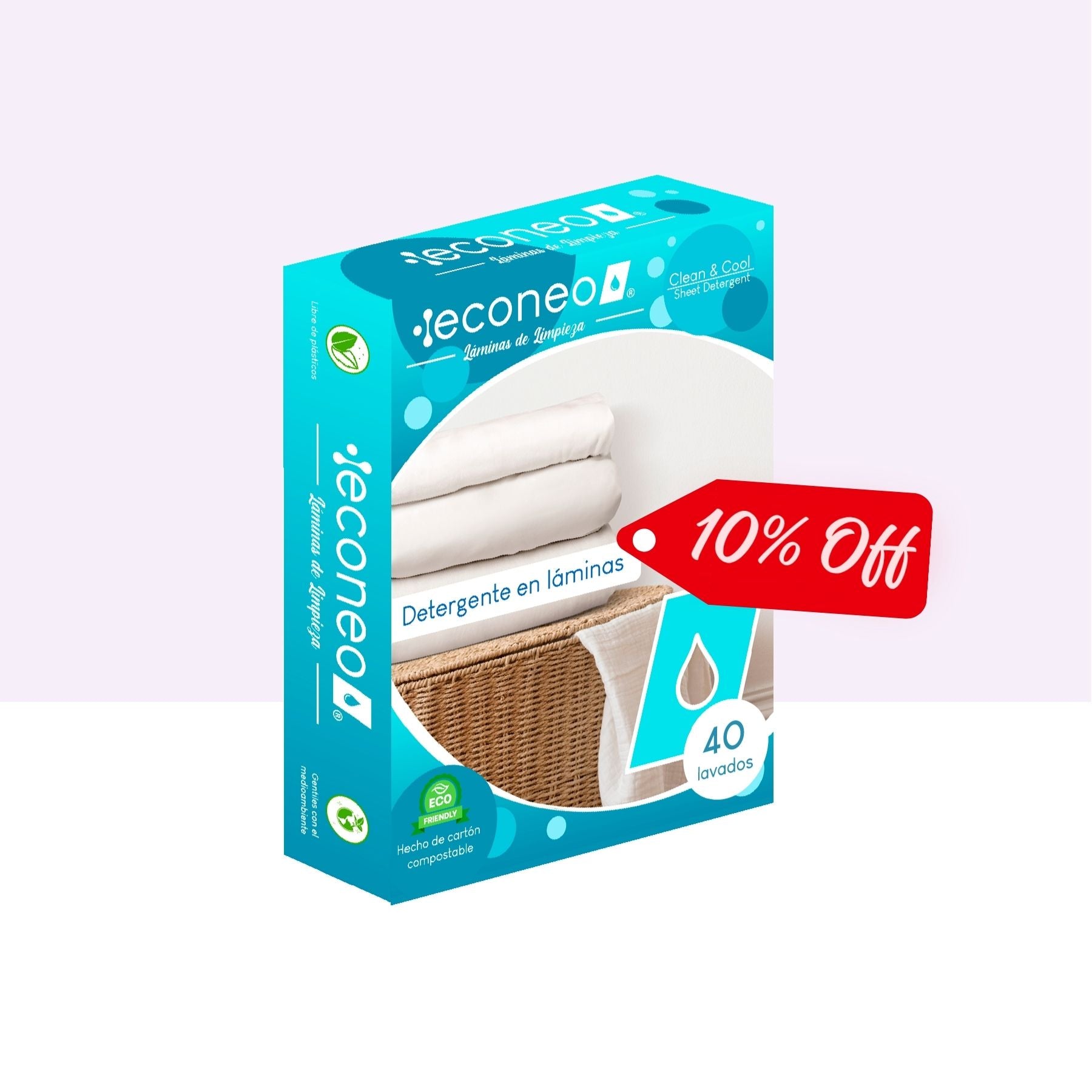 Detergente en láminas para ropa – Econeo - 40 LAMINAS